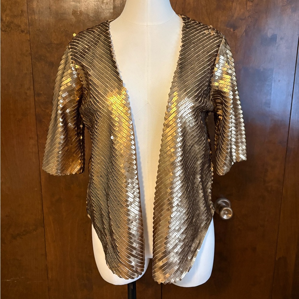 NWT Gold Sequin Jacket/Shrug